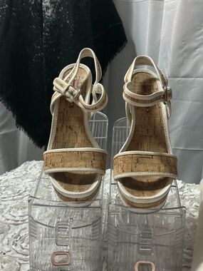 Prada platform wedged sandals